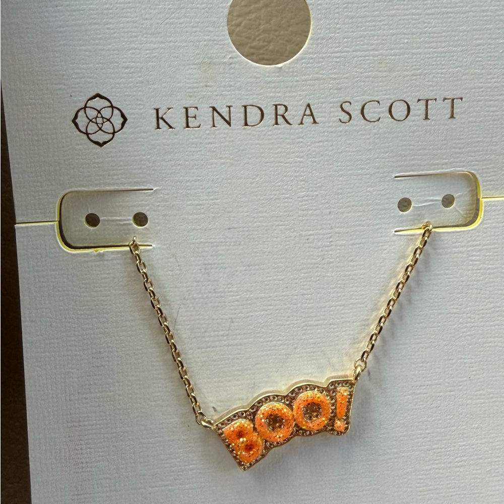Kendra Scott 'Boo!' Necklace - gold Orange